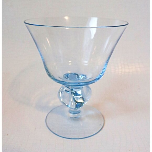 4 MCM Vintage Sweden Wine Glasses Ice Blue Skruf Drinkware Stemware Siegfried St - Picture 4 of 6